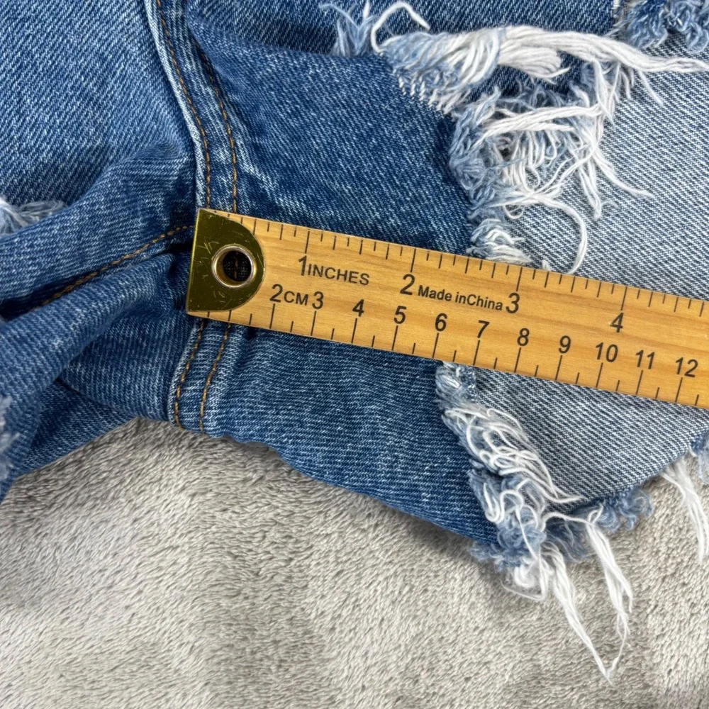 Levis 501 Big E Cut Off Shorts Womens 31 Blue Premium Excellent Distressed Denim